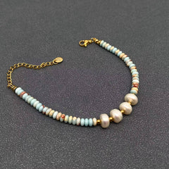 Stone & Pearl Beaded Bracelet | 18k golden SS - FGS/CS