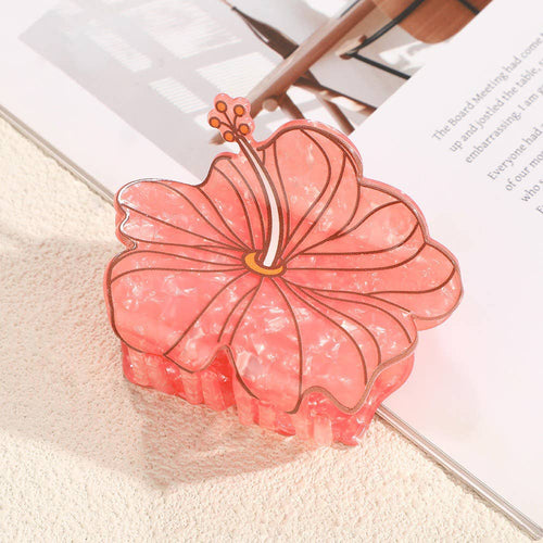 Vibrant Hibiscus & Anthurium Flower Hair Clip