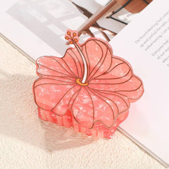 Vibrant Hibiscus & Anthurium Flower Hair Clip