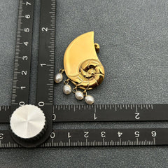 Pearl Tassel 18K Gold Plated SSConch Post Earrings - FGS