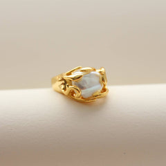 Baroque Pearl Statement Ring (1R06g)