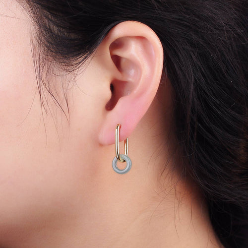 14K Gold Filled Jade Donut 20mm Oblong Hoop Earrings | AE515