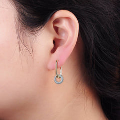 14K Gold Filled Jade Donut 20mm Oblong Hoop Earrings | AE515