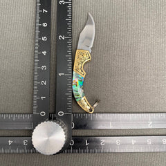 Shell Inlaid Portable Foldable Knife