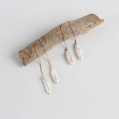 Long Pearl Threader, Biwa Pearl Jewelry (1E13a)