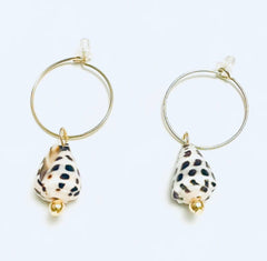 Hebrew Cone Gold Small Hoop Earrings 