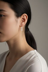 Long Pearl Threader, Biwa Pearl Jewelry (1E13a)