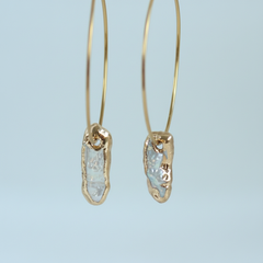 Gold Dipped Keshi Pearl Dangles(1E10b)