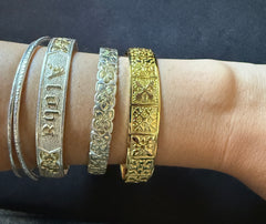 Hawaiian Quilt Gold Filled Bangle
