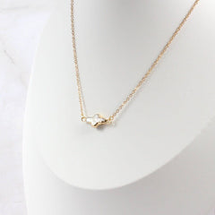 Gold Dipped Baroque Pearl Bracelet & Necklace (1S06a): Pistachio Gold Pearl / Bracelet & Necklace Set (S)