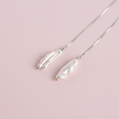 Long Pearl Threader, Biwa Pearl Jewelry (1E13a)