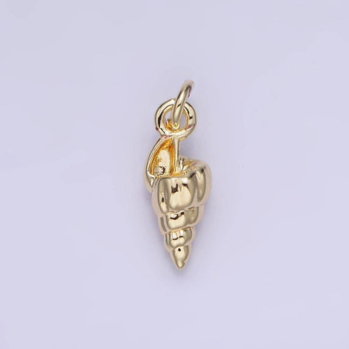 14K Gold Filled 14mm Clam Sea Shell Puffed Minimalist Mini Charm | AG725