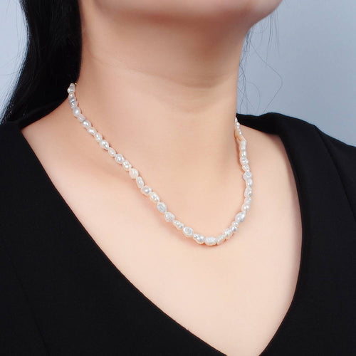 16K Gold Filled White Pearl Choker Necklace | WA-2657