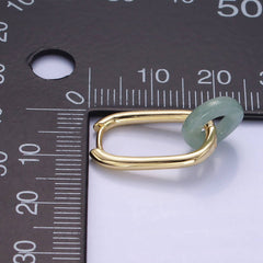 14K Gold Filled Jade Donut 20mm Oblong Hoop Earrings | AE515
