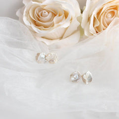 Flower Petal Keshi Pearl Earrings (1E14a)