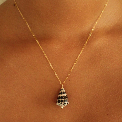 Hebrew Cone Gold Necklace 