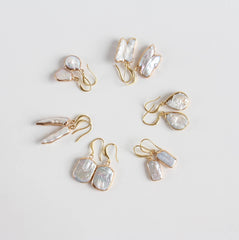 Artistic Pearl Earrings, Baroque Pearl Danglers