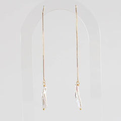 Long Pearl Threader, Biwa Pearl Jewelry (1E13a)