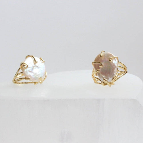 Organic Baroque Pearl Statement Ring (1R06b)