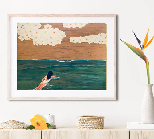 Paddle Out Matted Print