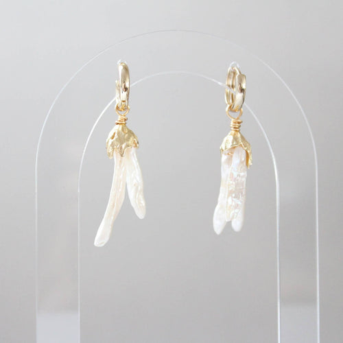 Statement Biwa Pearl Dangle Earrings (1C41)