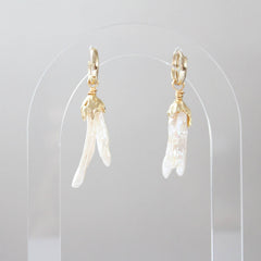 Statement Biwa Pearl Dangle Earrings (1C41)