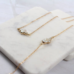 Gold Dipped Baroque Pearl Bracelet & Necklace (1S06a): Pistachio Gold Pearl / Bracelet & Necklace Set (S)