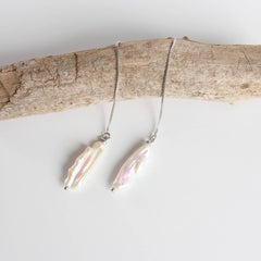 Long Pearl Threader, Biwa Pearl Jewelry (1E13a)