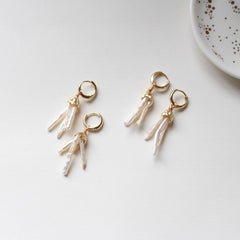 Statement Biwa Pearl Dangle Earrings (1C41)