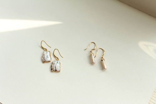 Artistic Pearl Earrings, Baroque Pearl Danglers
