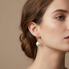Asymmetrical Baroque Pearl Earrings (1E18c)