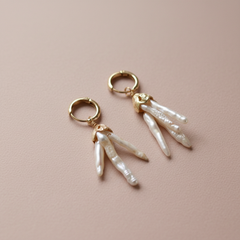 Statement Biwa Pearl Dangle Earrings (1C41)