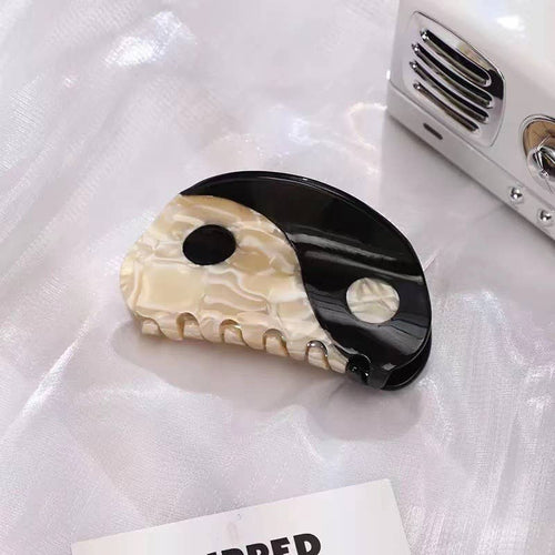 Whimsical Yin - Yang Inspired Acetate Hair Claw