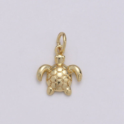 14K Gold Filled Turtle Charm- Small Turtle Charm, Hawaiian Honu Turtle, Sea Turtle charm for bracelet earring necklace Under the sea inspired C-513