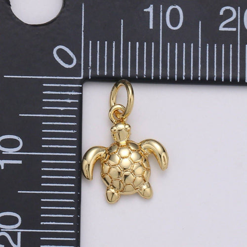 14K Gold Filled Turtle Charm- Small Turtle Charm, Hawaiian Honu Turtle, Sea Turtle charm for bracelet earring necklace Under the sea inspired C-513