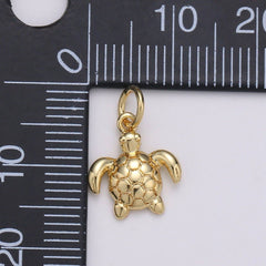 14K Gold Filled Turtle Charm- Small Turtle Charm, Hawaiian Honu Turtle, Sea Turtle charm for bracelet earring necklace Under the sea inspired C-513