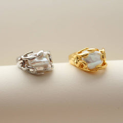 Baroque Pearl Statement Ring (1R06g)