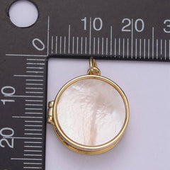 Pearl Locket Charm Necklace 14k Gold Filled Round Locket for Photo Necklace • Pearl Jewelry Supply W-192