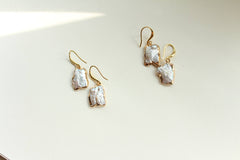 Artistic Pearl Earrings, Baroque Pearl Danglers