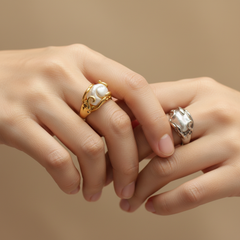 Baroque Pearl Statement Ring (1R06g)