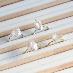 Baroque Pearl Statement Ring (1R14c)