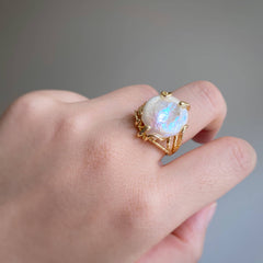 Organic Baroque Pearl Statement Ring (1R06b)