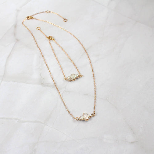 Gold Dipped Baroque Pearl Bracelet & Necklace (1S06a): Pistachio Gold Pearl / Bracelet & Necklace Set (S)