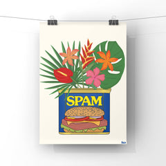 Spam Can Tropical Flower Vase Art Print
