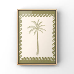 Palm Tree Art Print, Hand Illustrated, Tropical, Coastal